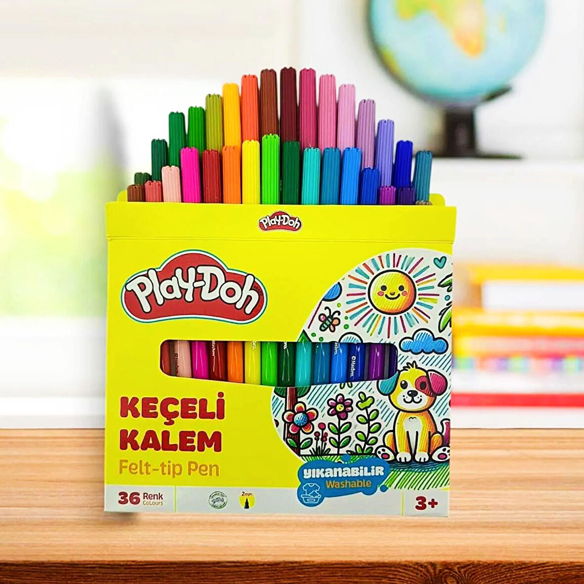 Play-Doh Karton Kutulu Keçeli Kalem 2 mm 36 Renk (KE023)