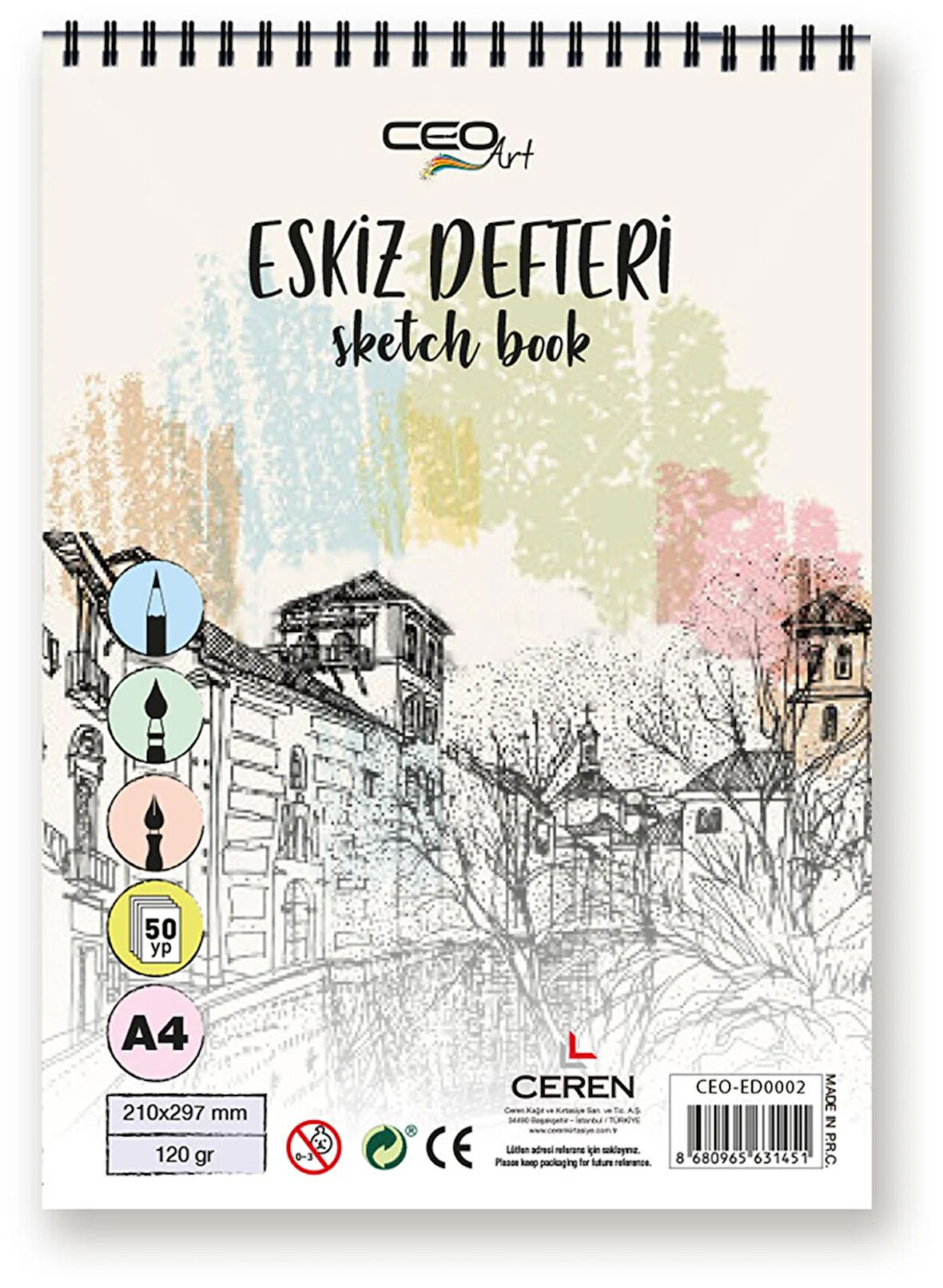 CeoArt Eskiz Defteri A4 120Gr 50 Yaprak ED0002
