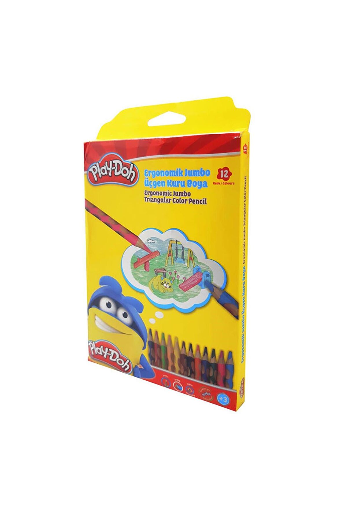 Play-Doh Oluklu Jumbo Kuruboya 12'li