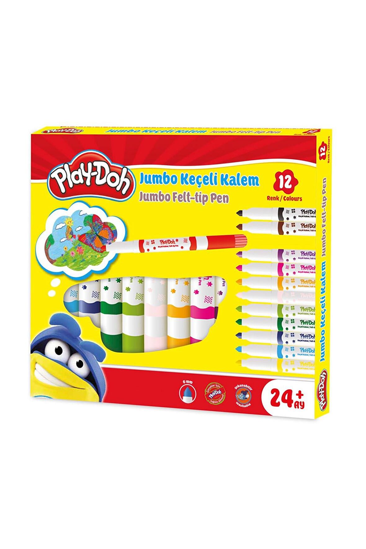 Play-Doh Jumbo Keçeli Kalem 6mm 12'li