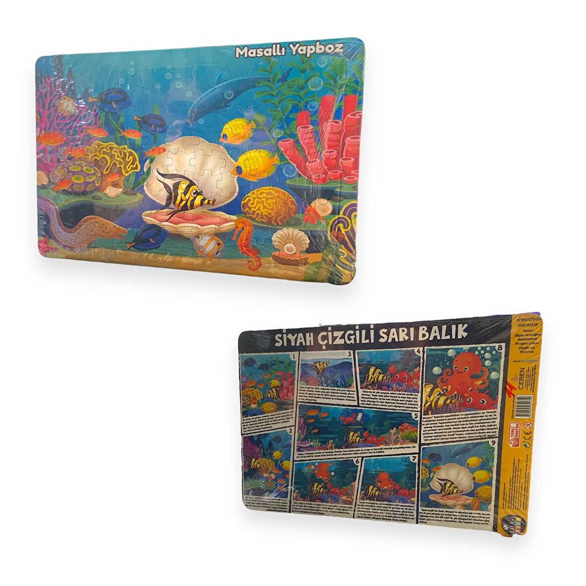 Lilart Kids Siyah Çizgili Sarı Balık 3+ Yaş Orta Boy Puzzle 99 Parça