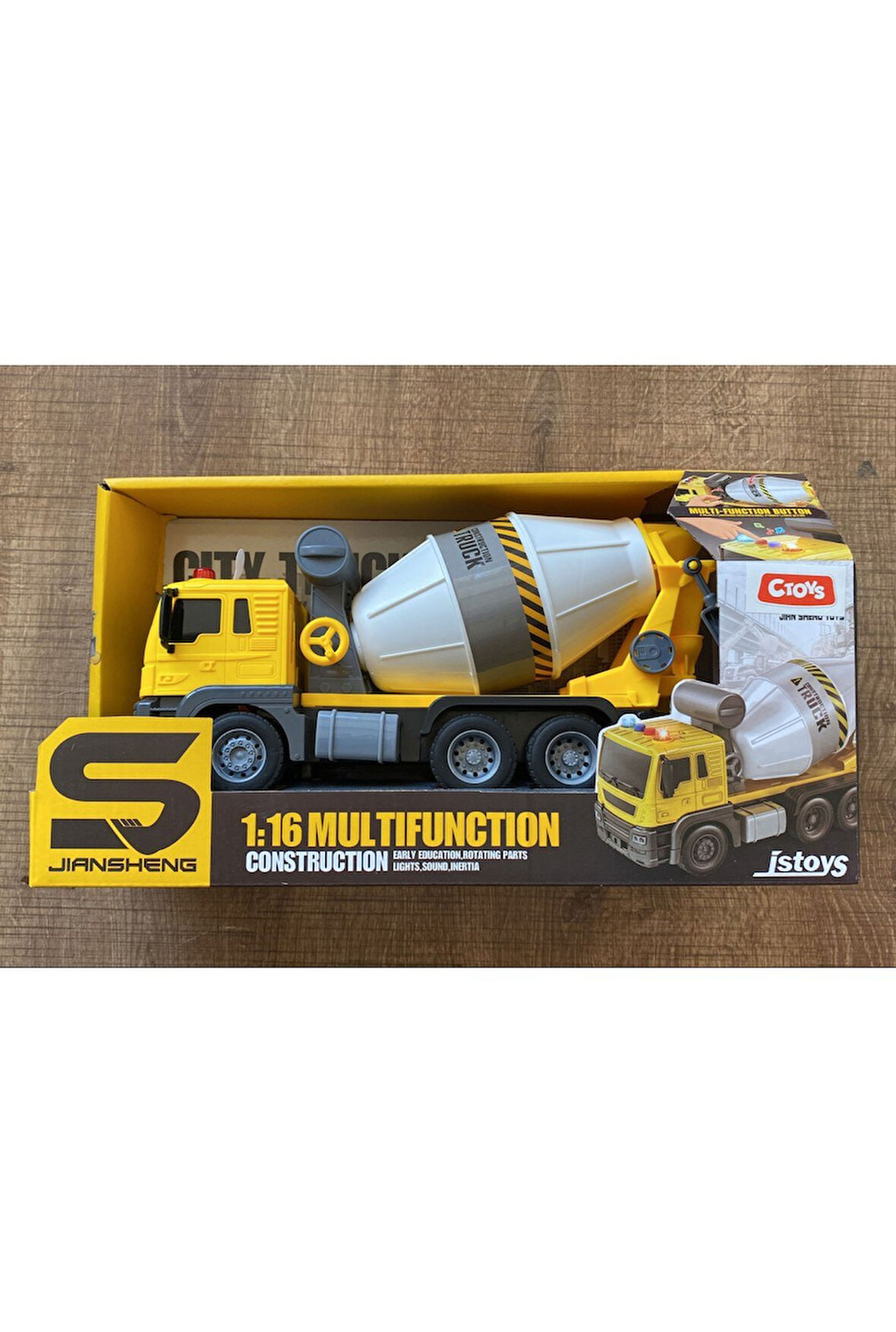 Ctoys Işıklı ve Sesli Beton Mikseri Sarı JS102