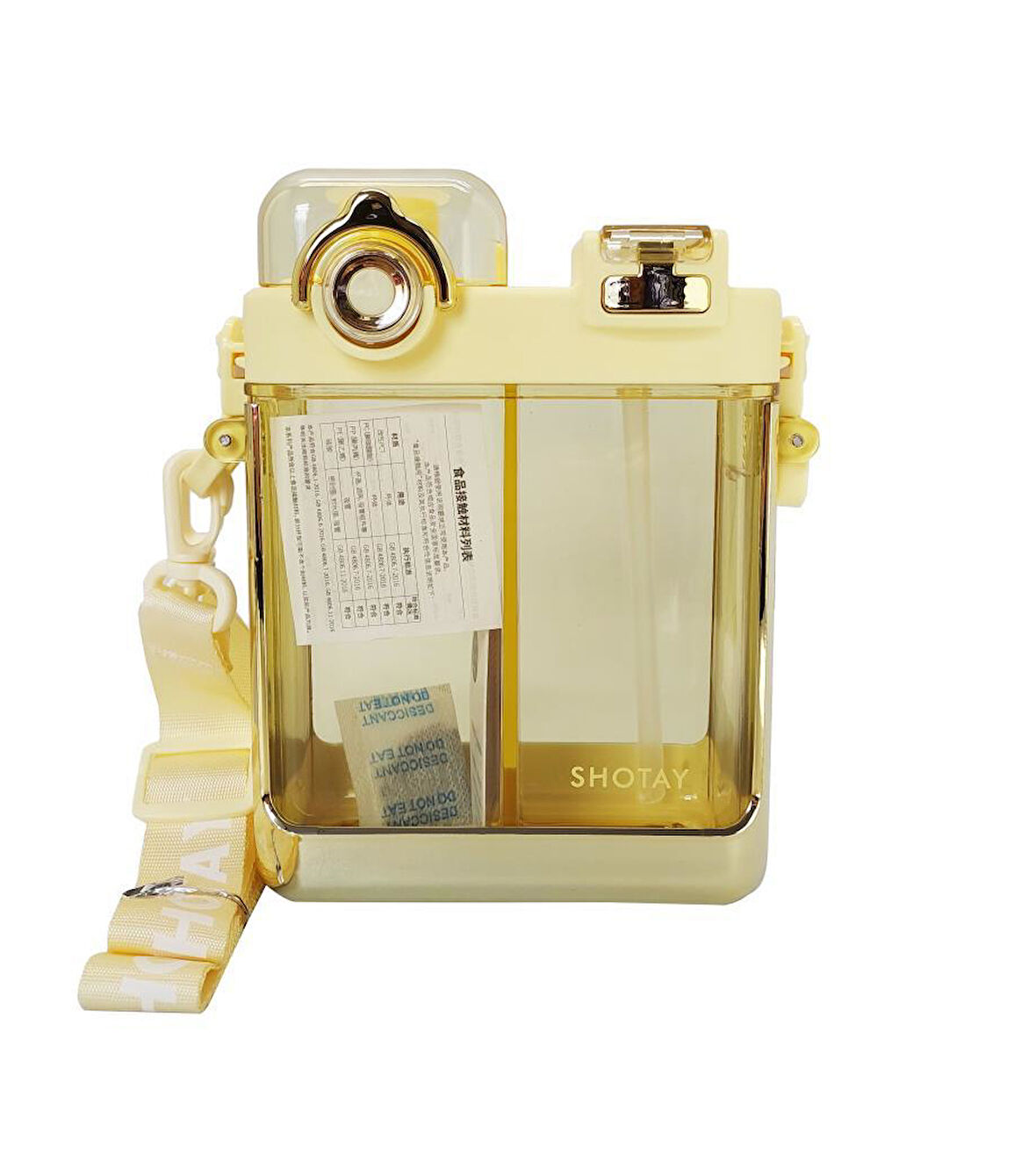 Shotay Su Matarası 2 Bölmeli Tritan Sarı 700Ml