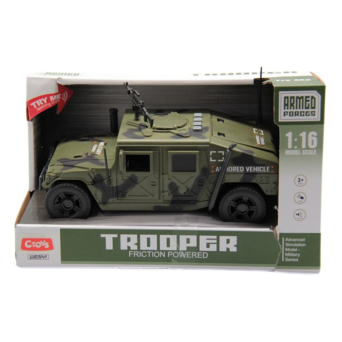 Sesli ve Pilli Askeri Araç 1:16