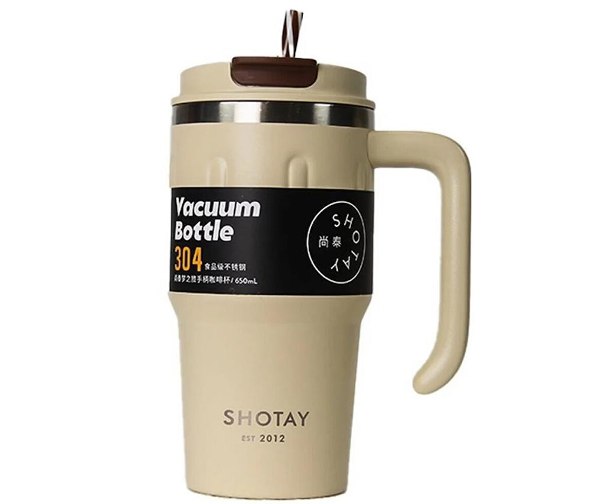 Shotay Termos Bardak Seyahat ve Outdoor 650Ml Krem