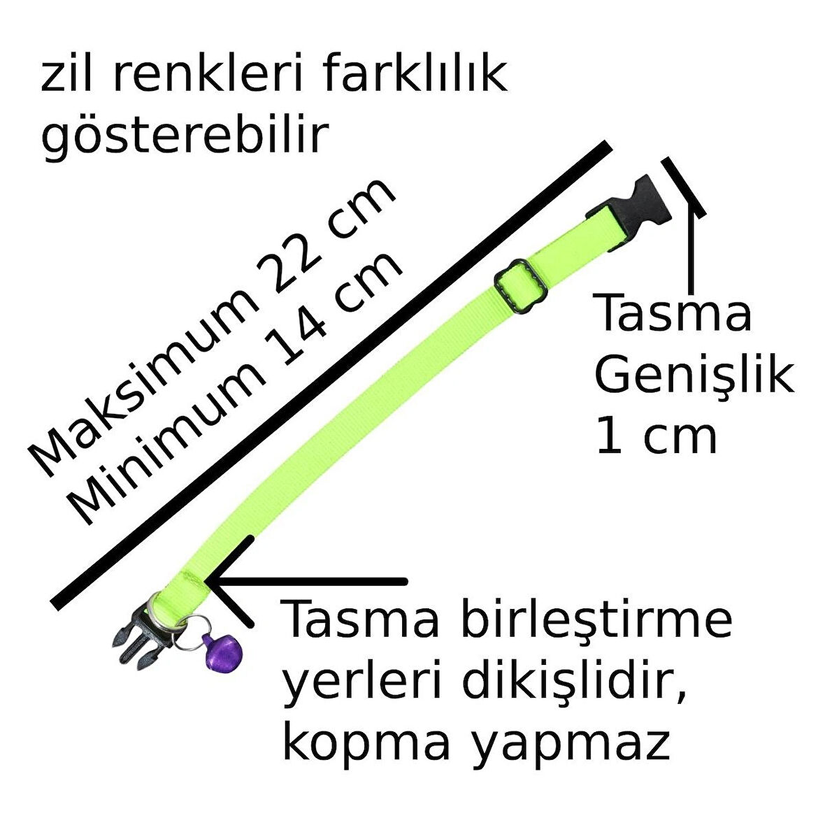 Yavru Kedi Boyun Tasması Kedi Tsma Zilli Ayarlı Tasma