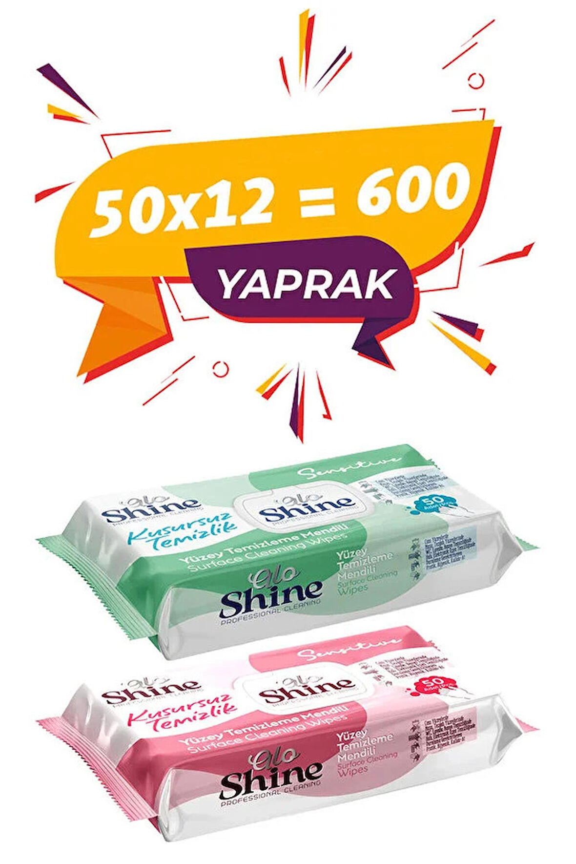 Alobaby Alo Shine Yüzey Temizlik Havlusu 50li - 12 X 50li - 600 Adet shine50.12