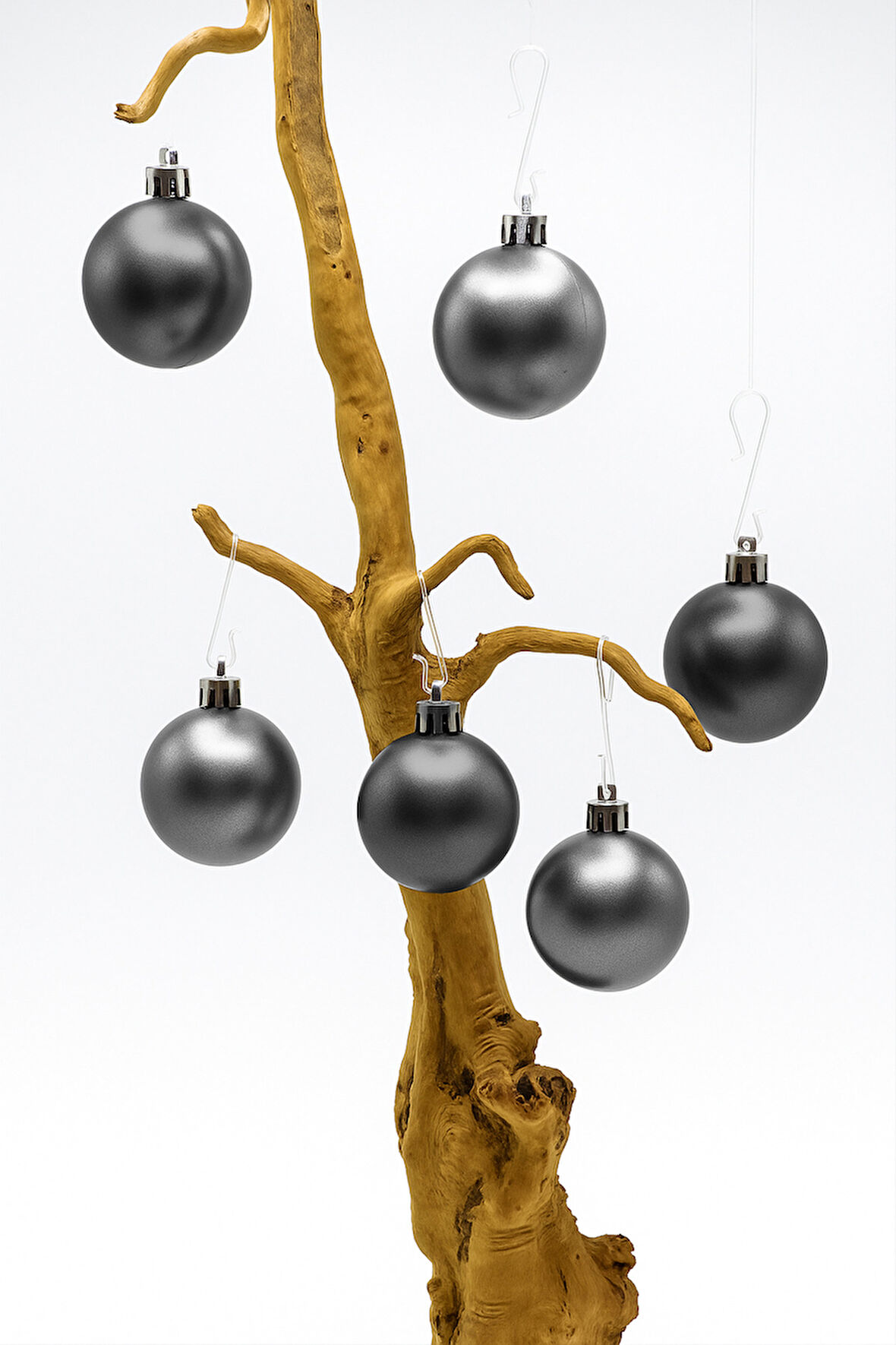 Waldern 6 lı 4 Cm Yılbaşı Ağacı Süsü Cici Top Füme