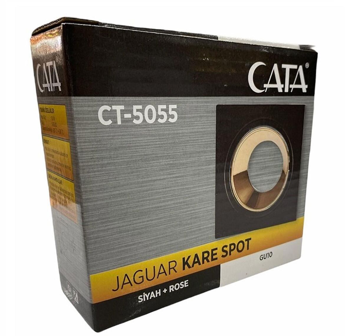 CATA JAGUAR (SİYAH-BAKIR) KARE DEKORATİF BOŞ KASA