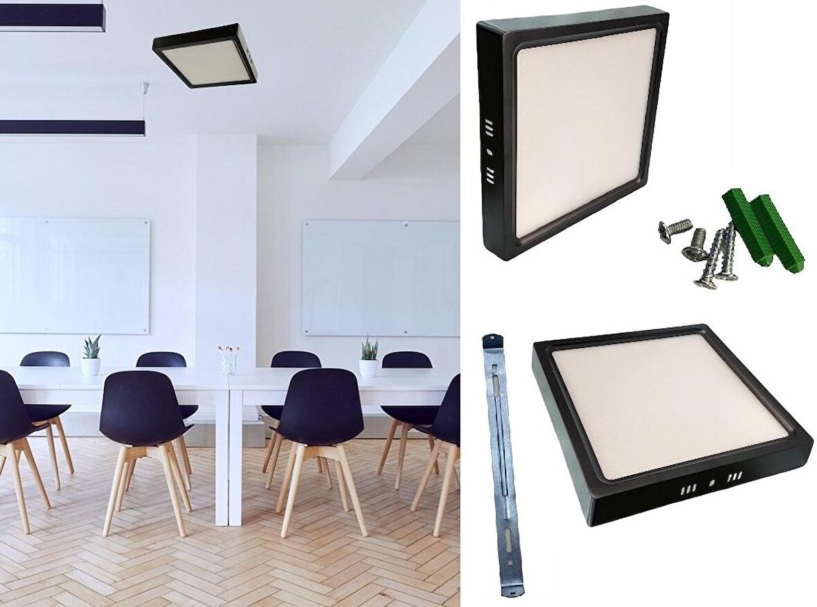 CATA 18W BEYAZ S.Ü. KARE LED PANEL (SİYAH KASA)