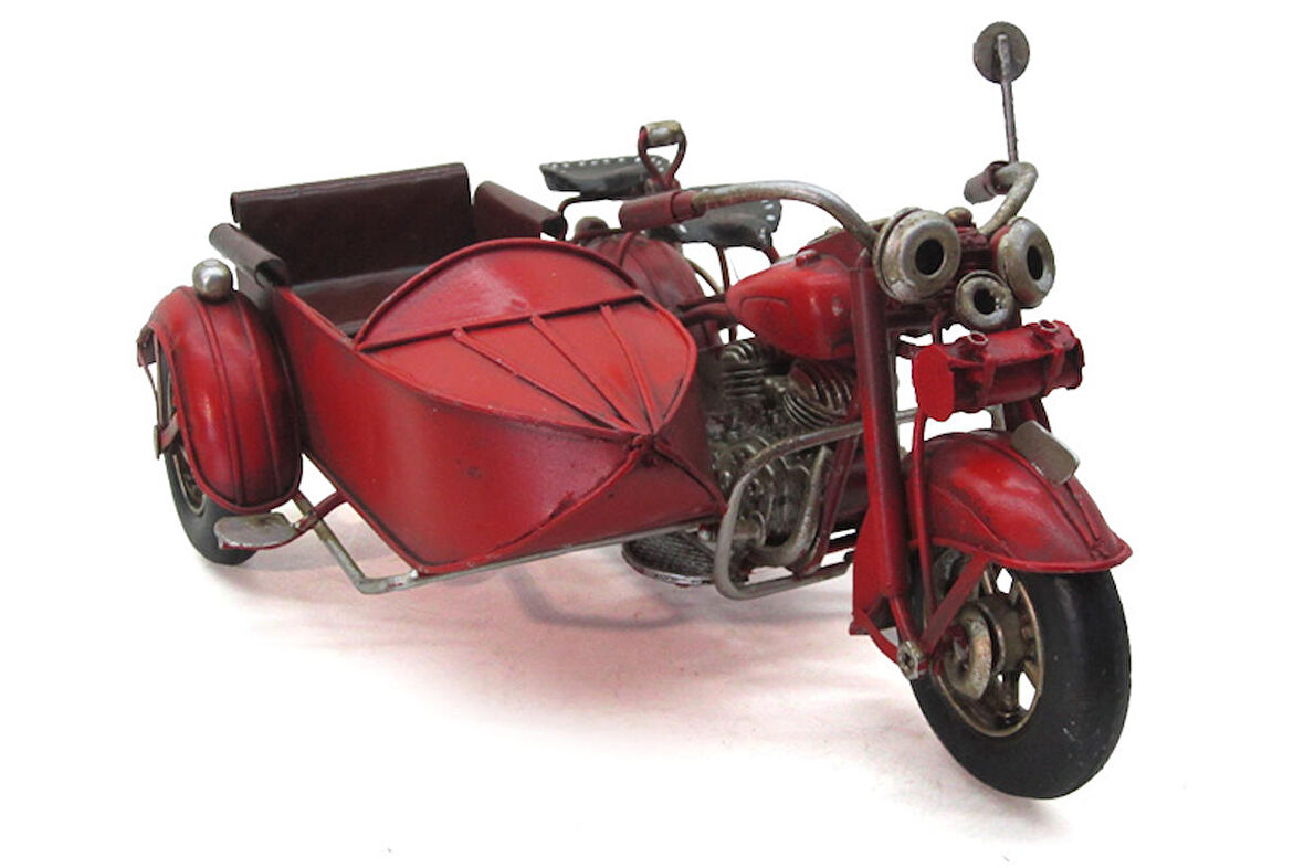 Dekoratif Metal Motosiklet Sepetli MNK