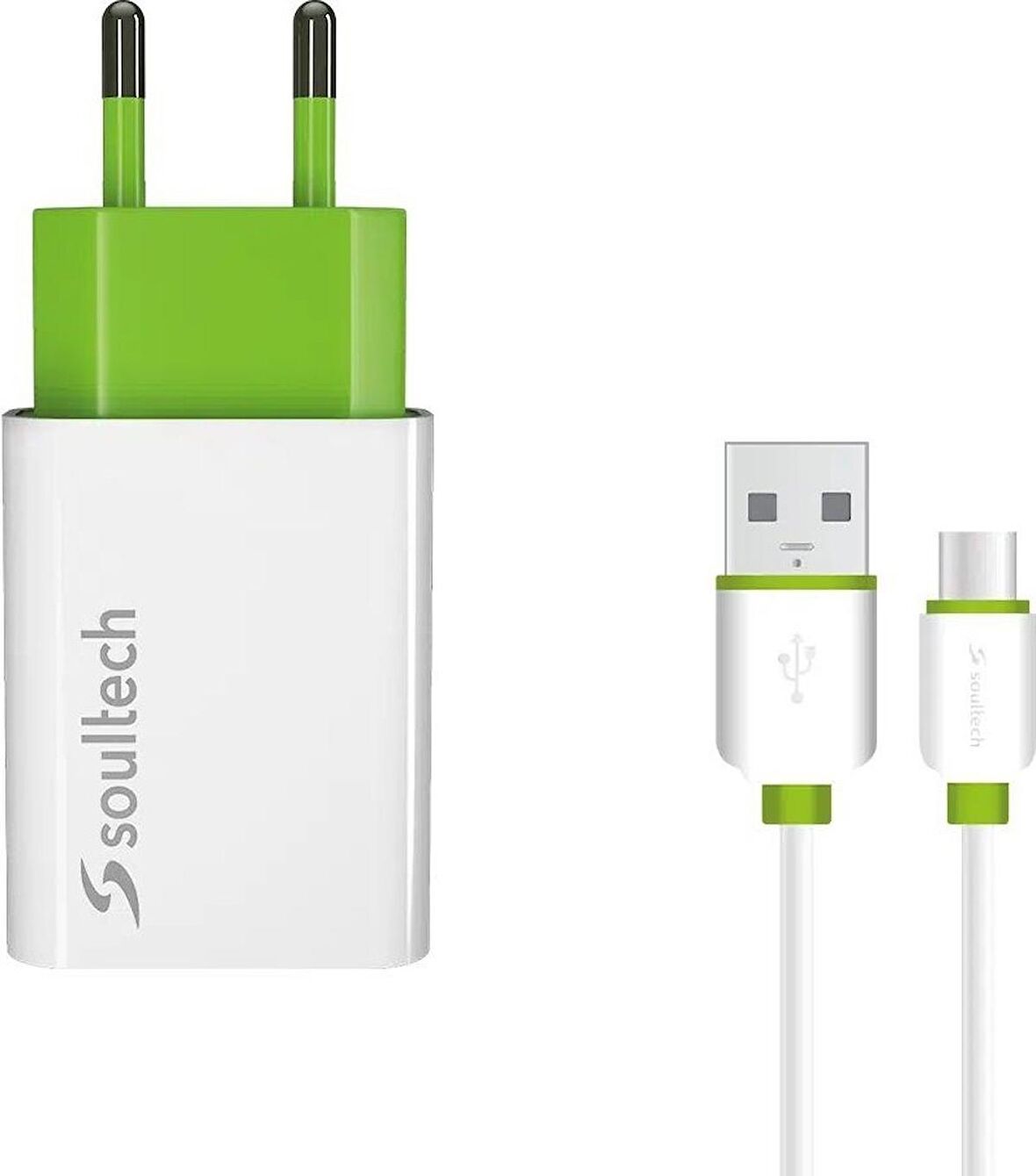 Soultech SC113B 2.1A Comfort Seyahat Şarjı +Type-C 2A USB Kablo