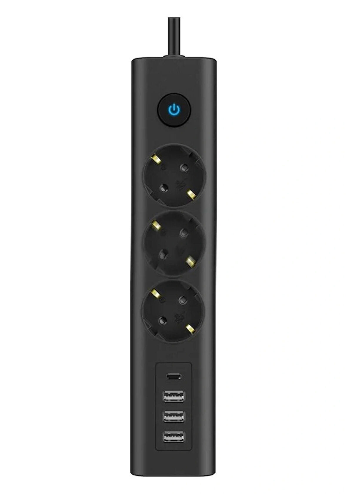 Yeni Akım Korumalı Priz  Type-C +3 USB girişi 3 Socet Priz Girişi Yüksek Akım Korumalı Priz Uzatma