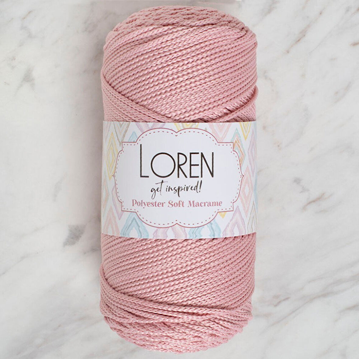 Loren Polyester Soft Macrame Pembe El Örgü İpi - LM042 - 34446