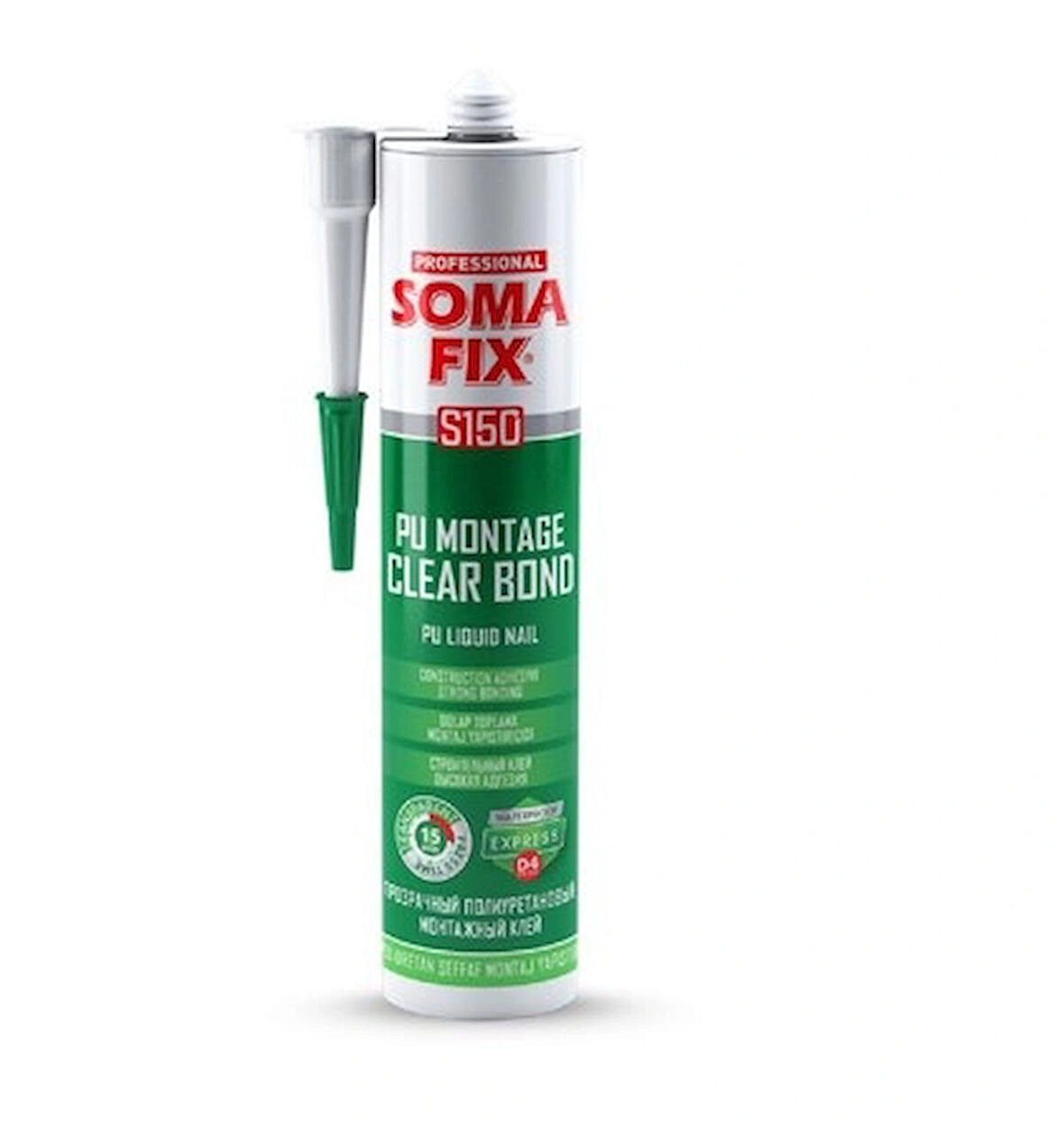 310 ml Somafix Poliüretan Montaj Yapıştırıcı Ahşap Dolap Toplama Şeffaf