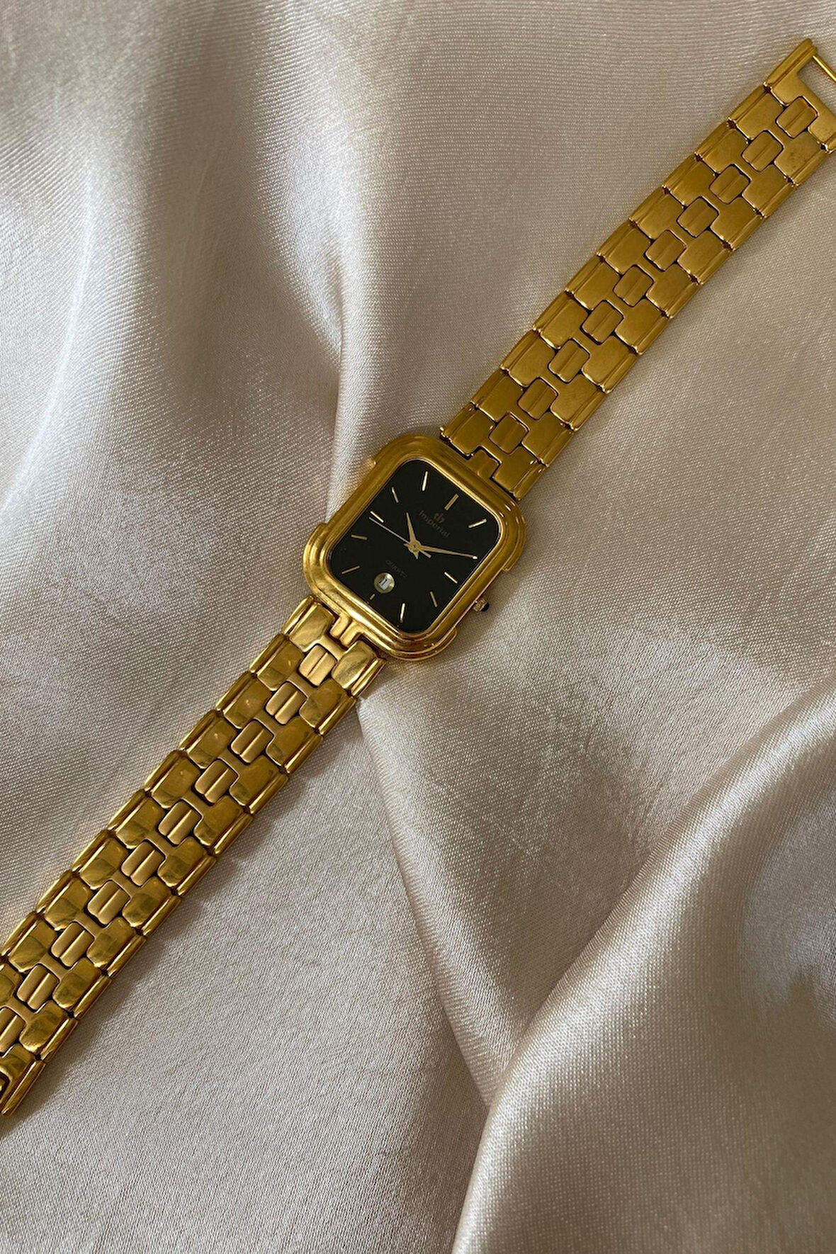 Imperial Altın Renk Paslanmaz Çelik Kordon Orijinal Vintage Erkek Kol Saati