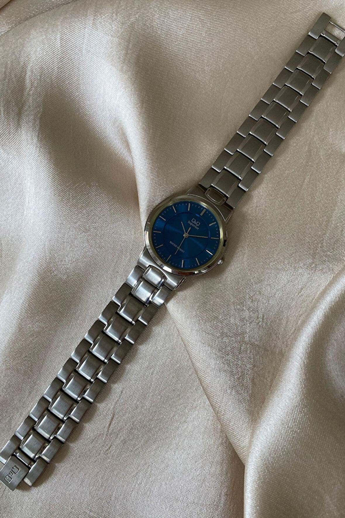 Q&Q Superior Gümüş Renk Paslanmaz Çelik Kordon Orijinal Vintage Erkek Kol Saati