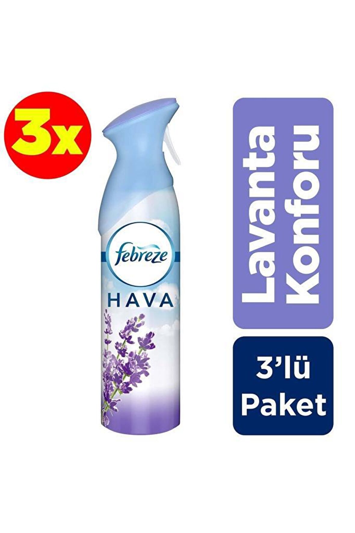 Febreze Hava Ferahlatıcı Sprey Oda Kokusu Lavanta Konforu 300 ml - 3'lü Paket