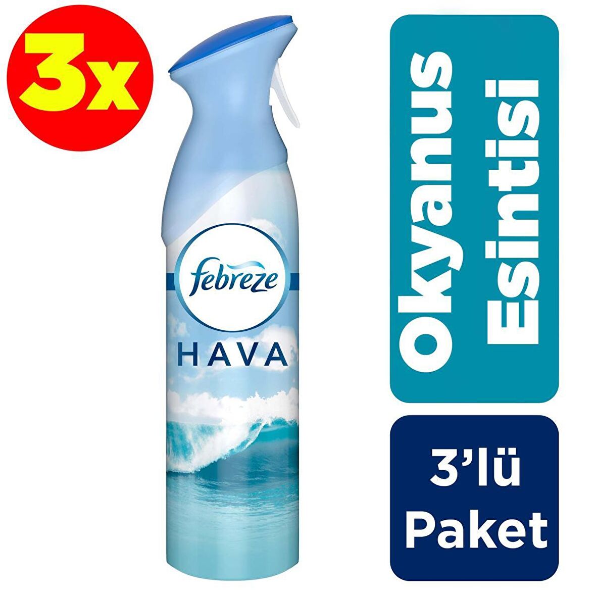 Febreze Hava Ferahlatıcı Sprey Oda Kokusu Okyanus Esintisi 300 Ml X 3 Adet