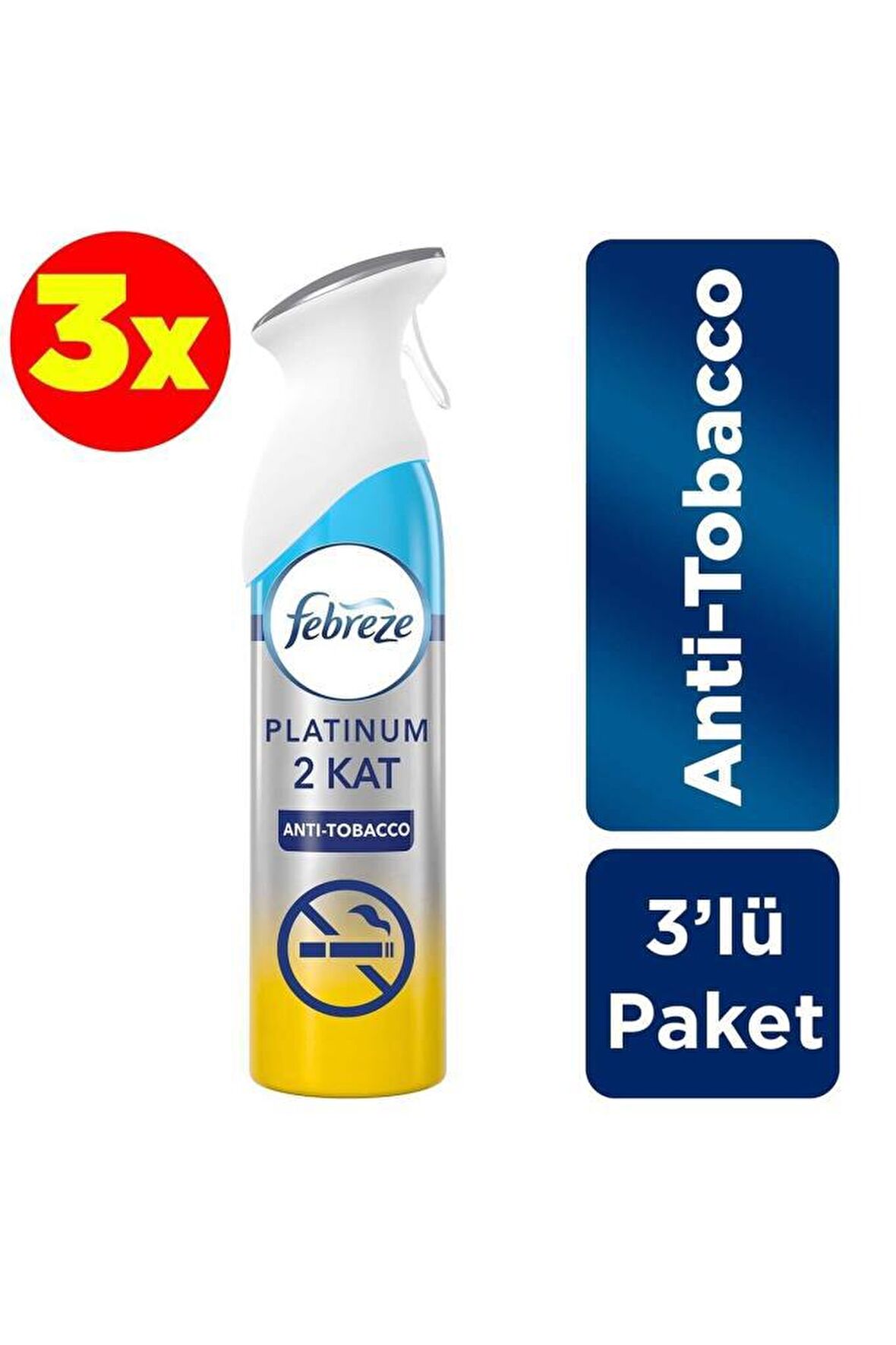 Febreze Platinum Anti-Tobacco Sigara Kokusu Önleyici Hava Ferahlatıcı Sprey 3x300 Ml