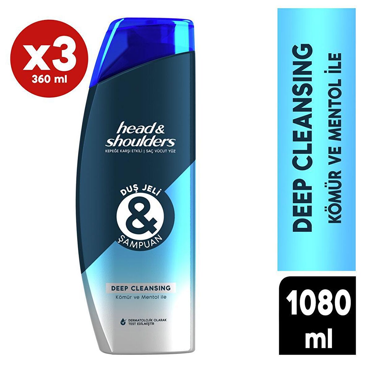 Head & Shoulders Deeo Cleansing Normal Saçlar İçin Kepek Önleyici Kömür ve Mentollü Şampuan 3x360 ml