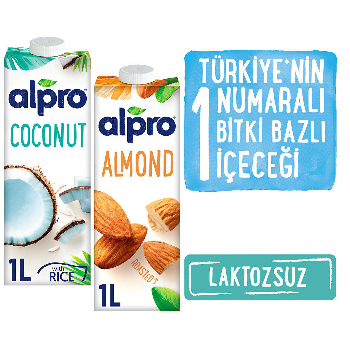 Alpro 2’li Mix Set – Badem Sütü & Hindistan Cevizi Sütü 2x1lt