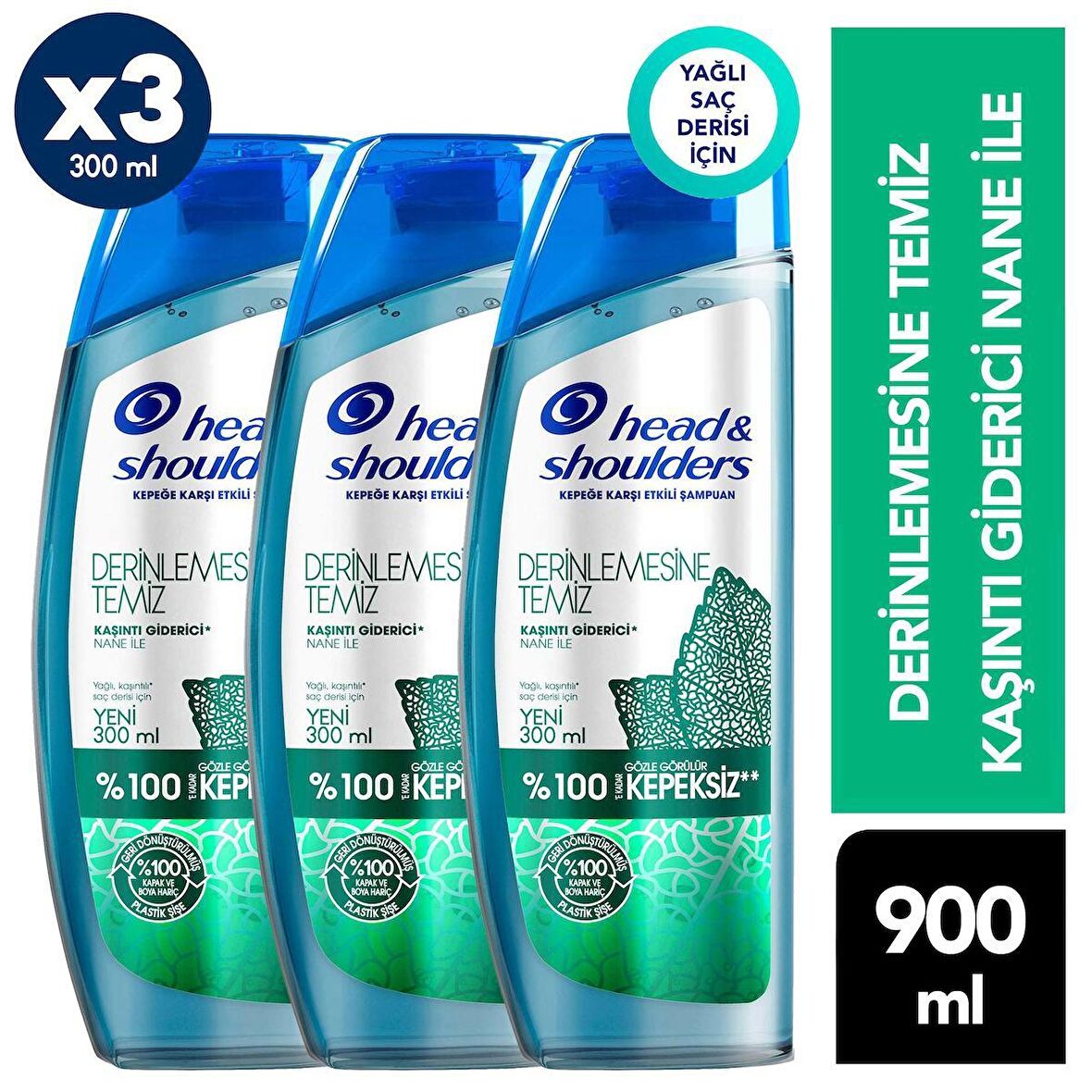 Head & Shoulders Derinlemesine Temiz Kaşıntı Giderici Şampuan 300 ml x 3