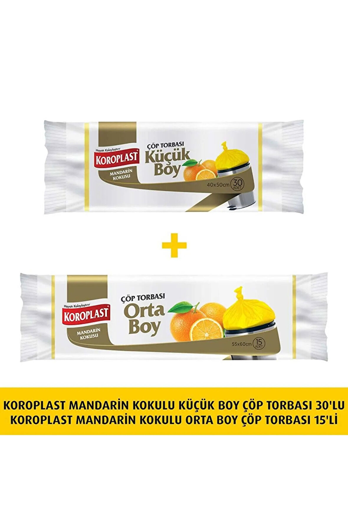 Mandarin Kok. Küçük Boy Çöp Torbası 30lu X1 Adet Orta Boy Çöp Torbası 15li X1 Adet