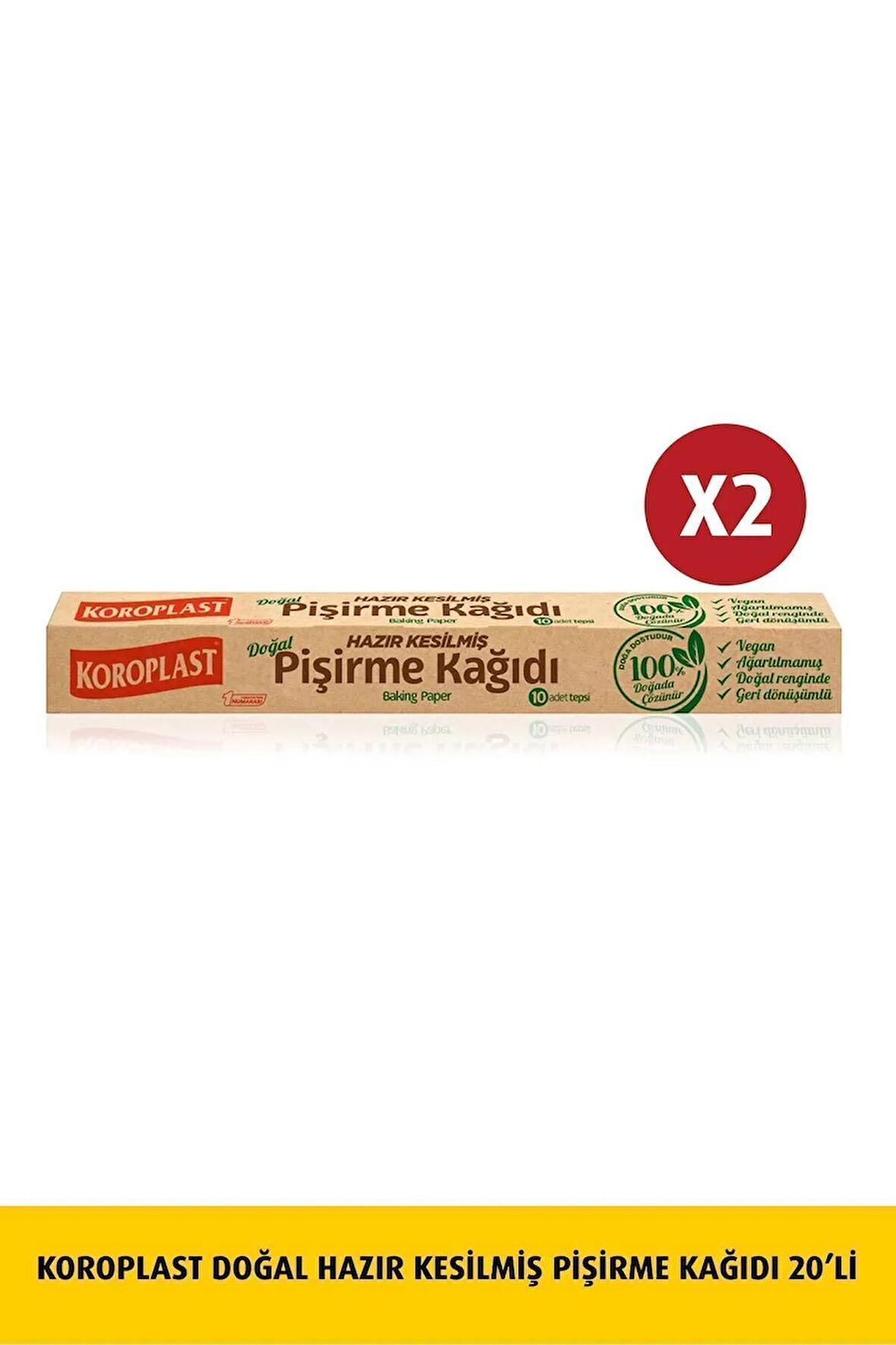 Koroplast Doğal Pişirme Kağıdı Hazır Kesilmiş 10'lu x2