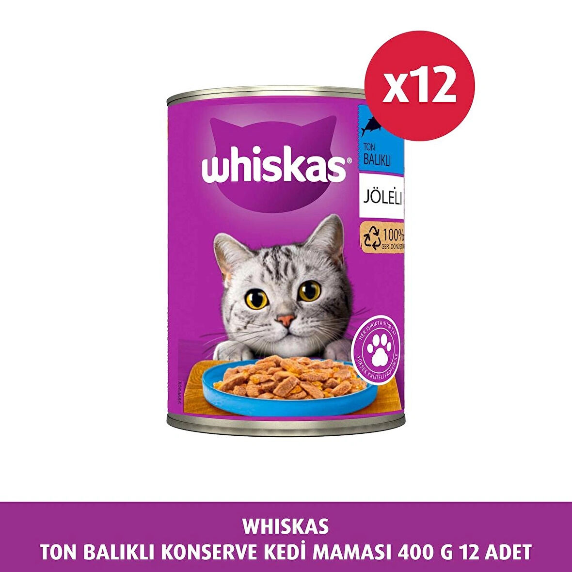 Whiskas Ton Balıklı Konserve Yaş Mama 400 G 12X