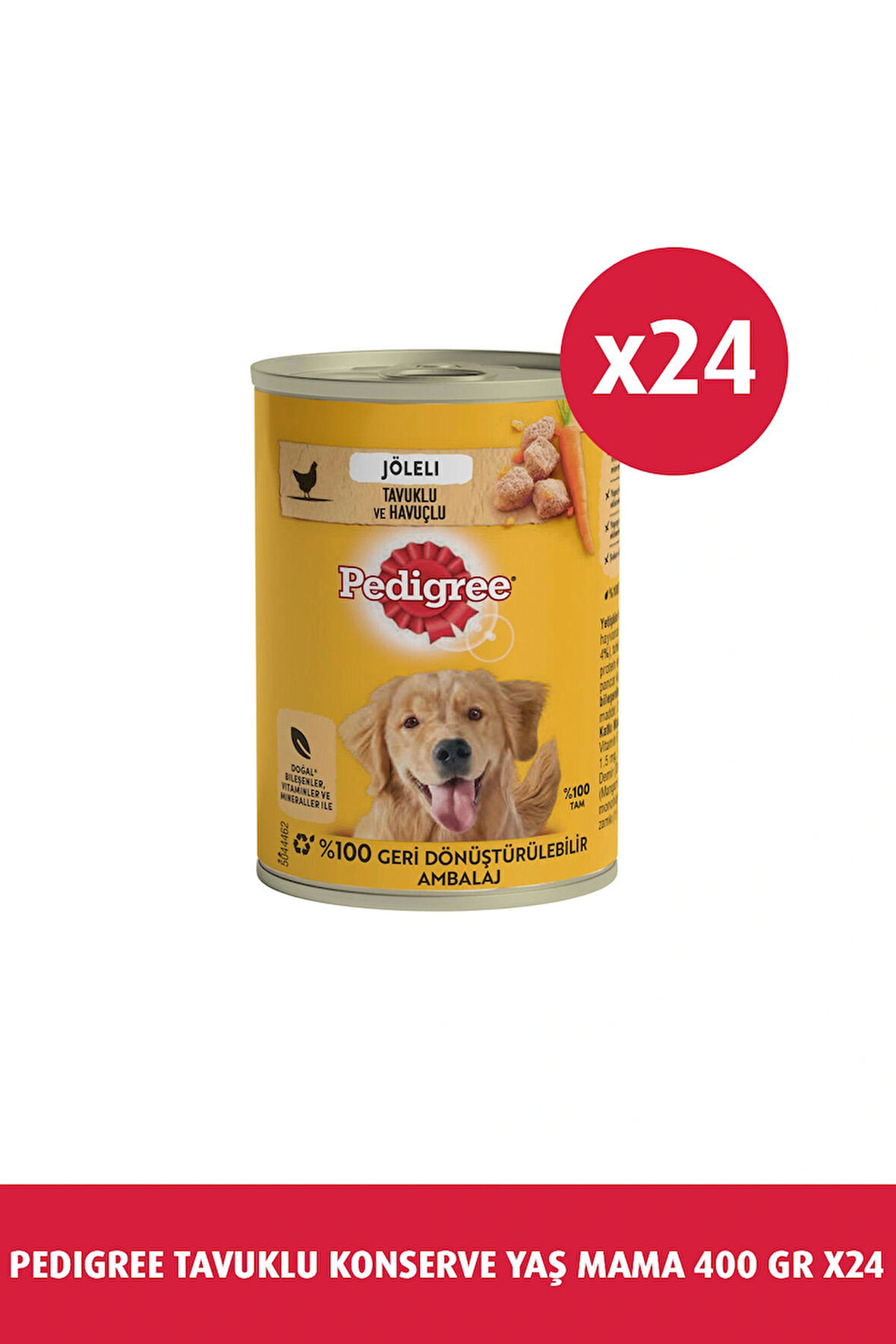 Tavuklu Konserve Köpek Yaş Mama 400 gr 24x