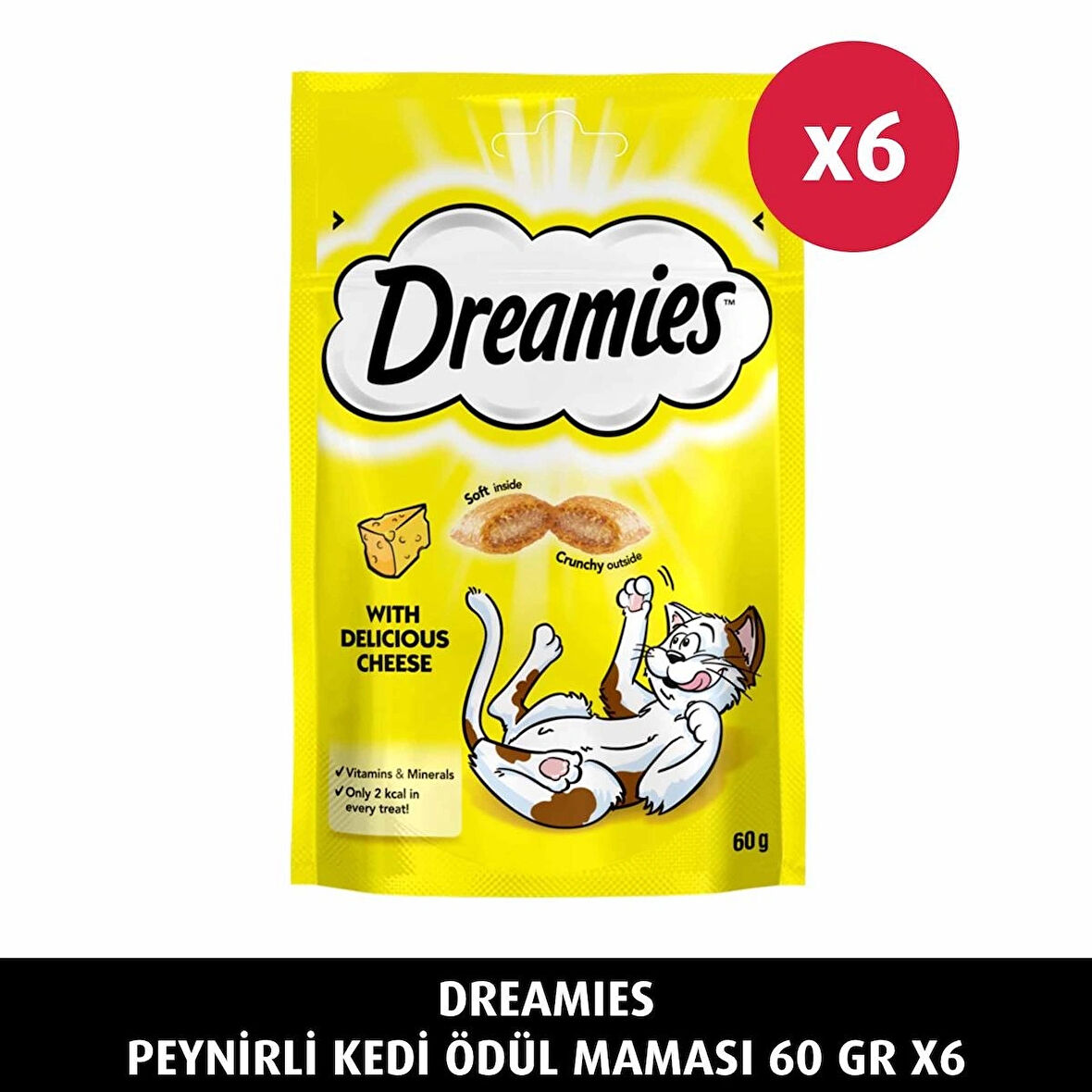 Dreamies Peynirli 60 gr 6'lı Kedi Ödül Maması
