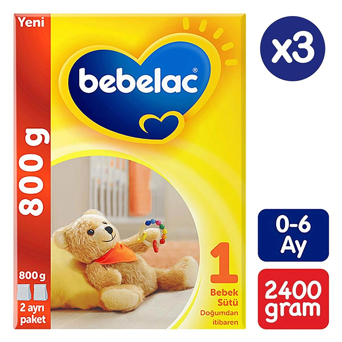 Bebelac 1 Bebek Sütü 800 gr x3 Avantaj Paket