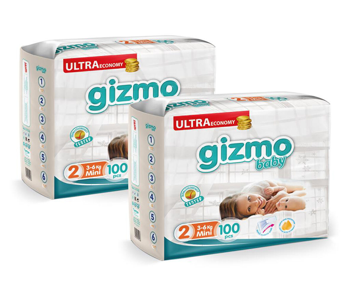 Gizmo Bebek Bezi Ultra Eco Paket 2 Numara Mini 200 Adet