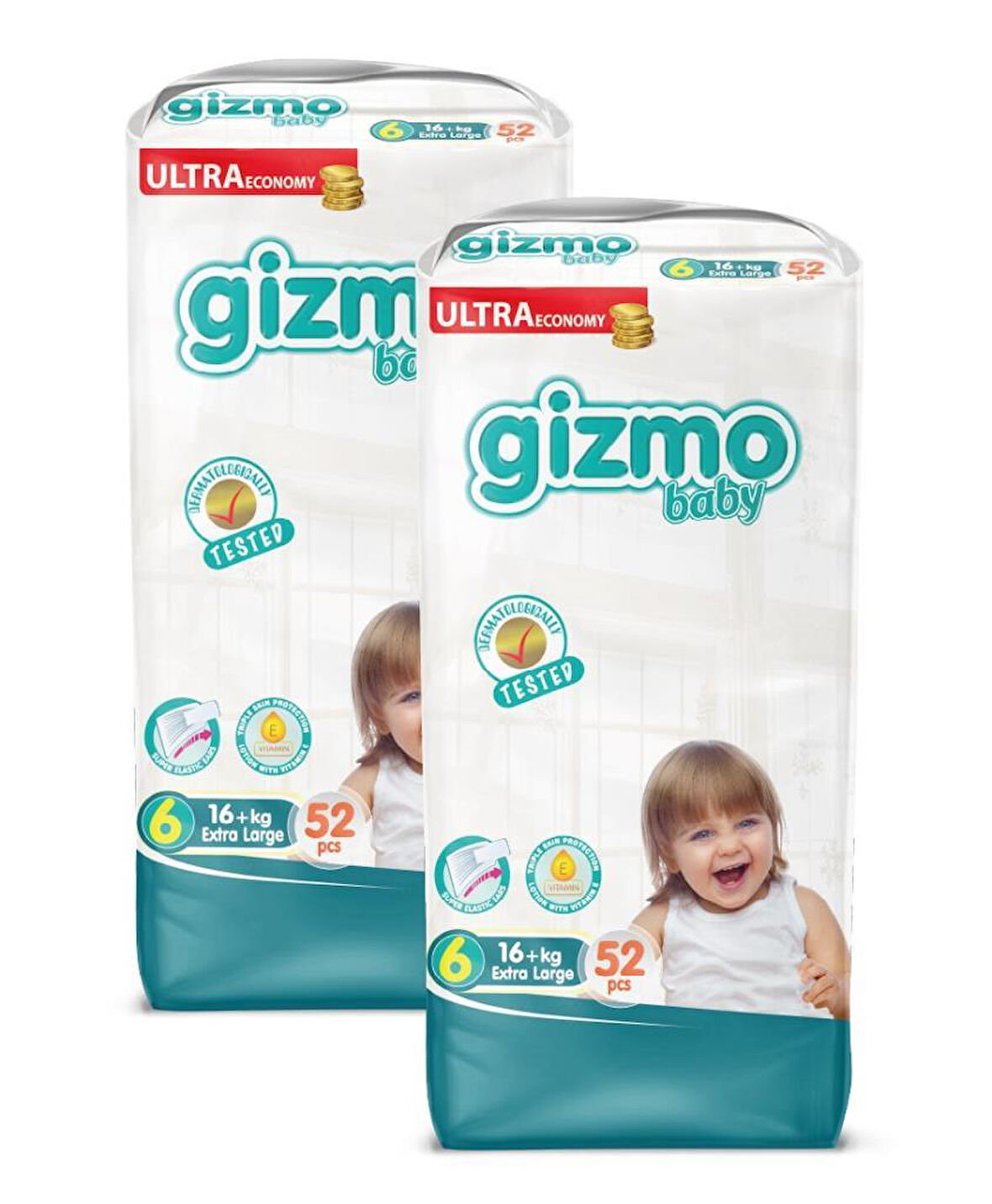 Gizmo Bebek Bezi Ultra Eco Paket 6 Numara Ekstra Large 104 Adet