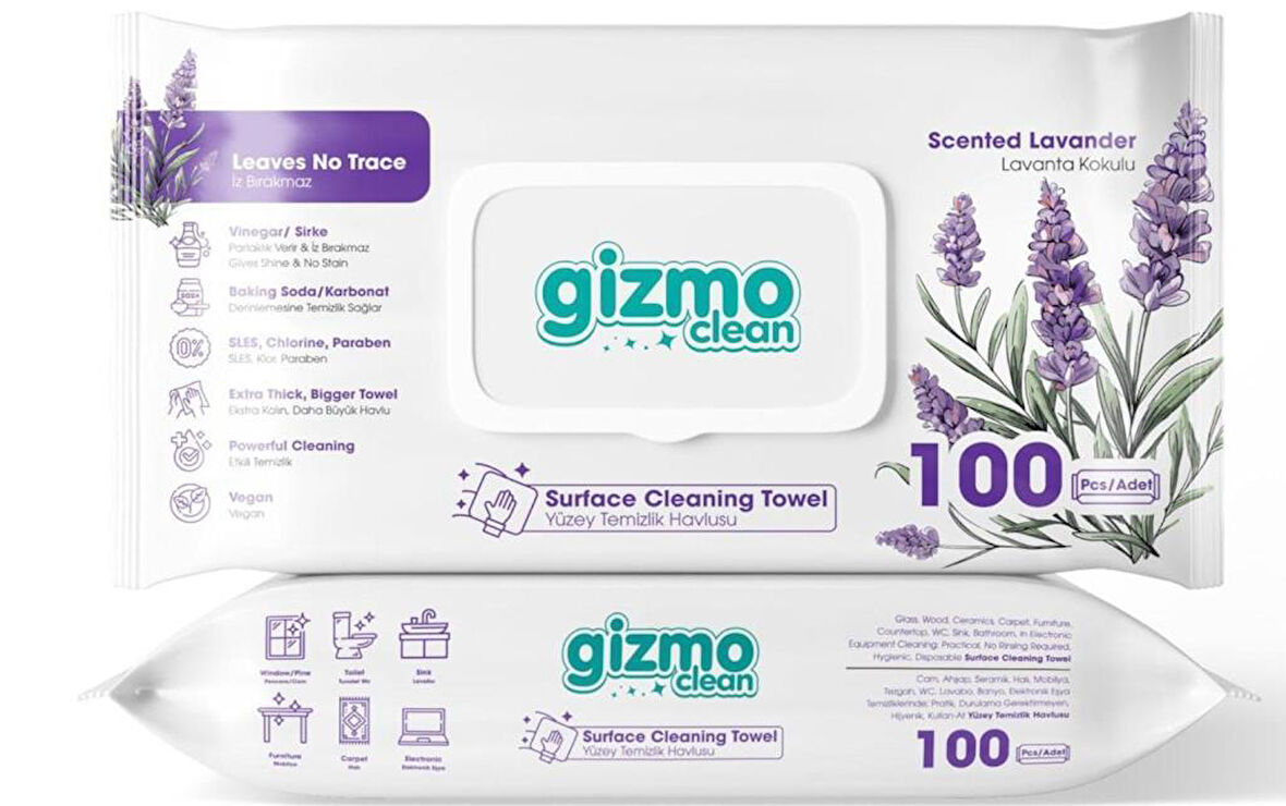 Gizmo Clean Yüzey Temizlik Havlusu Lavanta Kokulu 12 Paket 1200 Yaprak