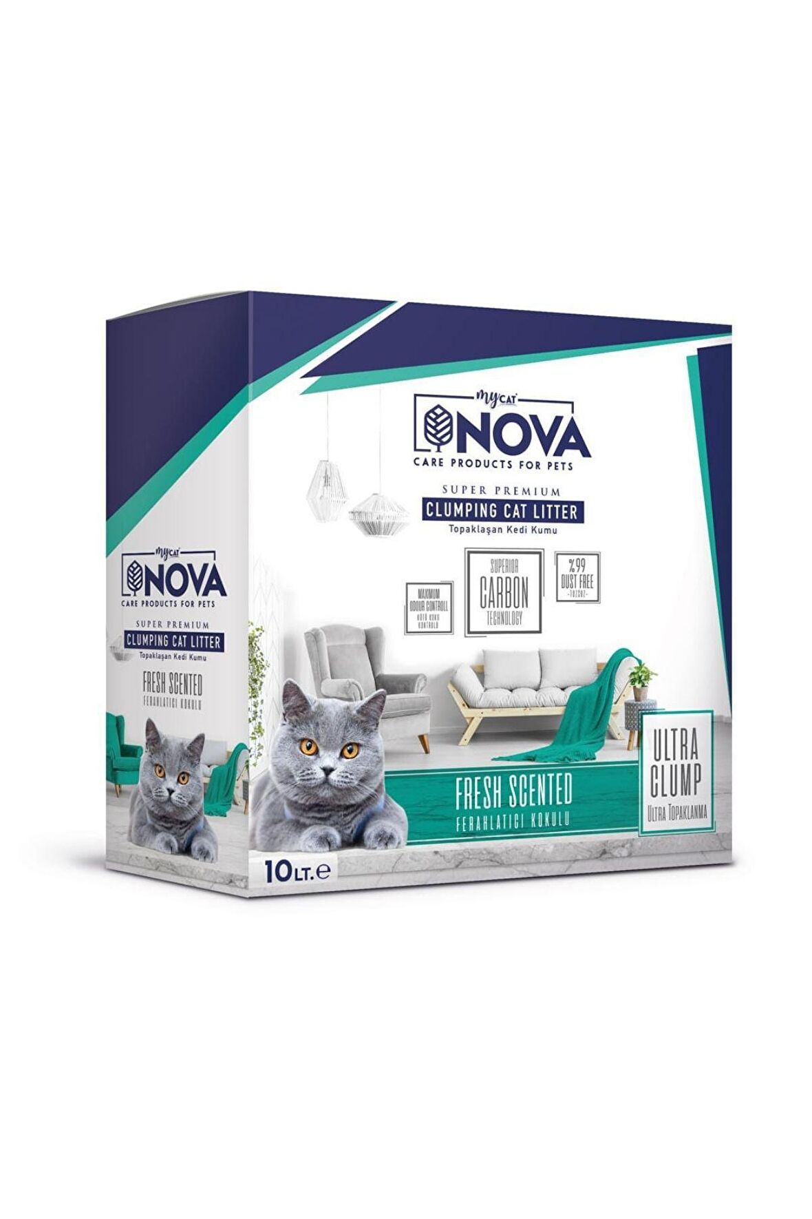 Mycat Nova Ultra Topaklanma - Ferahlatıcı Koku - Premium Kedi Kumu 10 lt