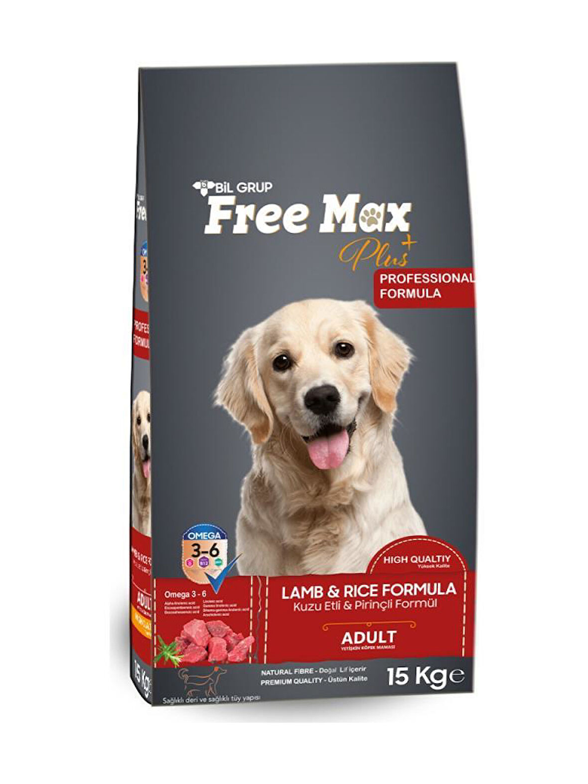 Free Max Kuzu Etli Yetişkin Kuru Köpek Maması 15 Kg