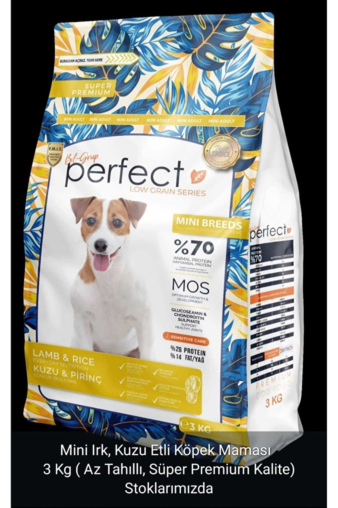 Perfect mini ırk kuzulu köpek maması 3 kg