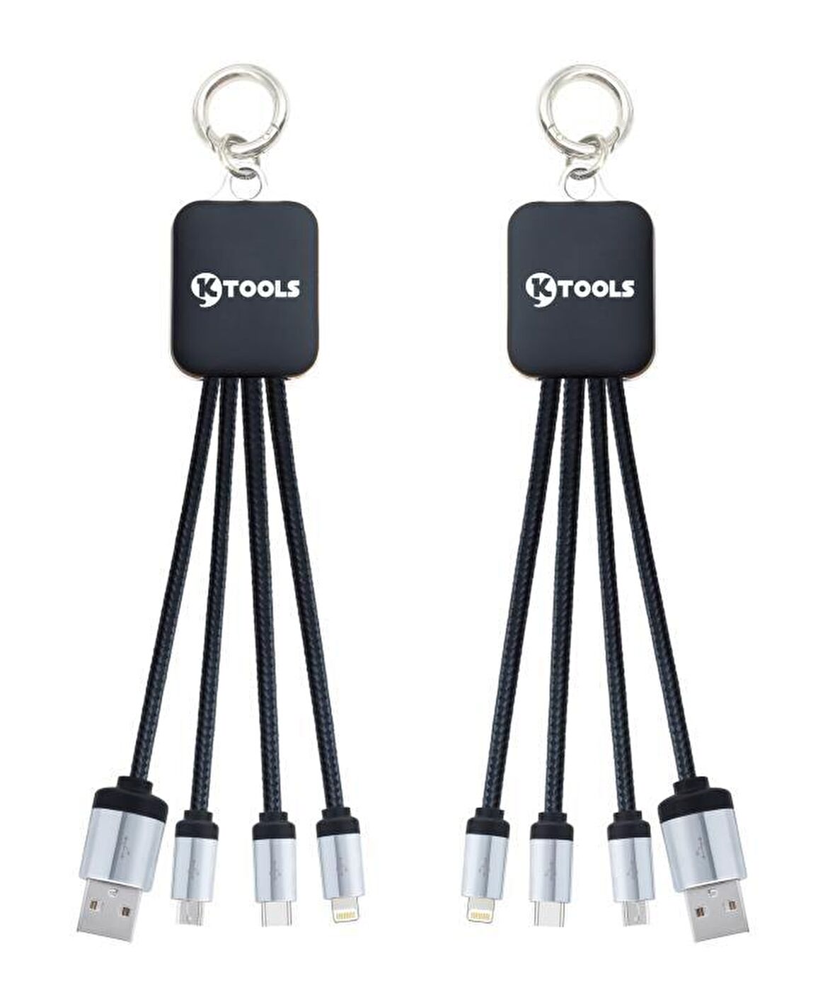 KTOOLS KEYCHAIN 2A SIYAH 15 CM LED 3IN1 KABLO