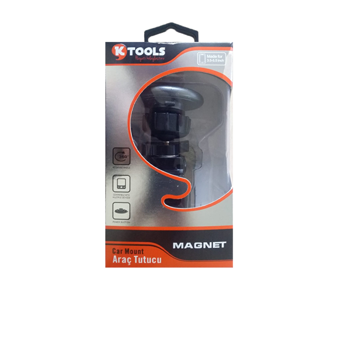 KTOOLS MAGNET CIRCLE SIYAH TELEFON TUTUCU