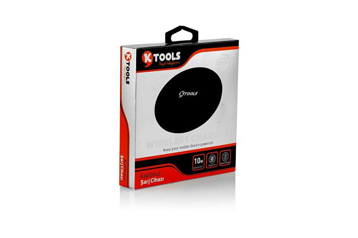 KTOOLS CIRCLE 10W QI SIYAH WIRELESS SARJ CIHAZI