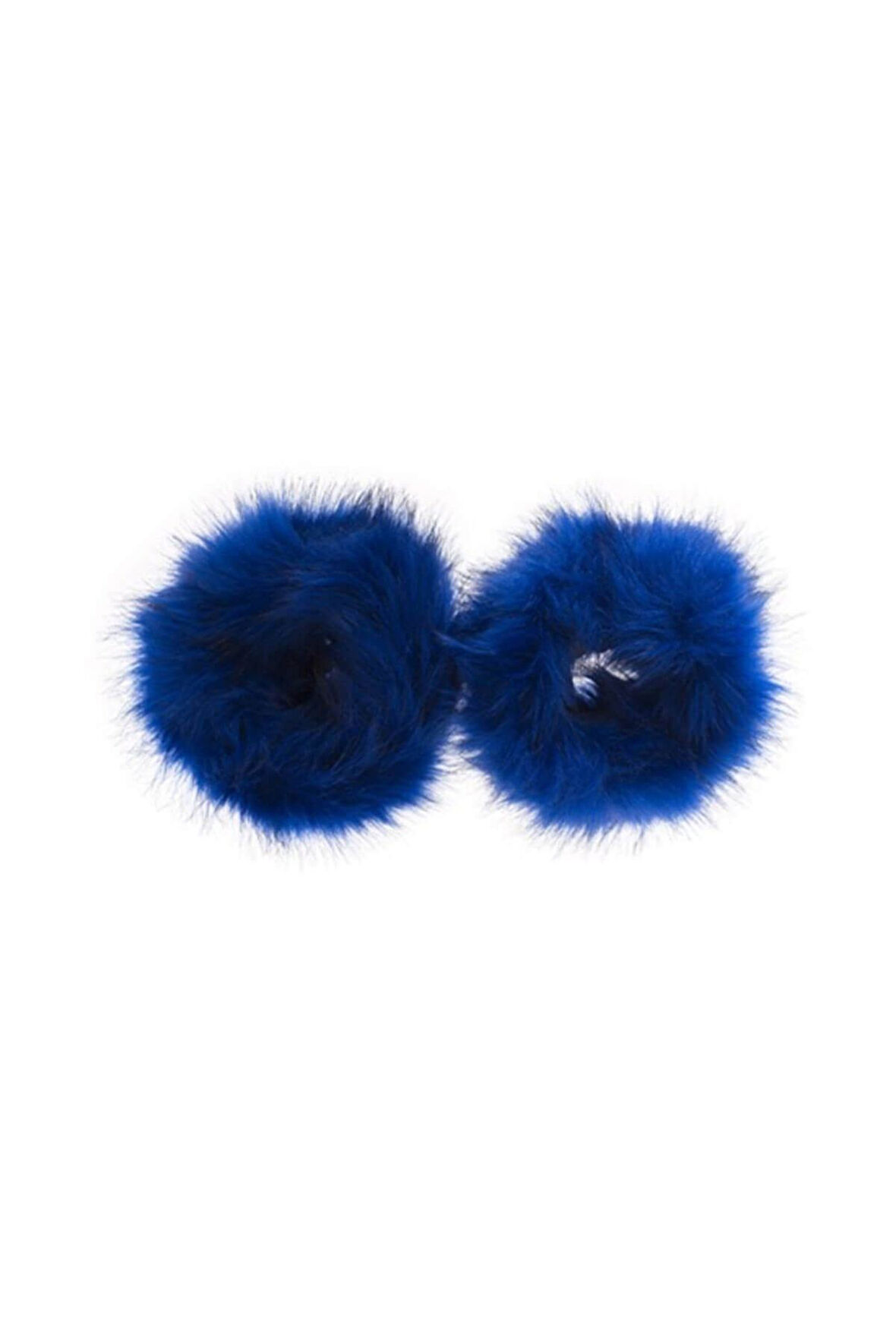 Kadın Suni Kürklü Peluş Yumuşak Bileklik Lacivert