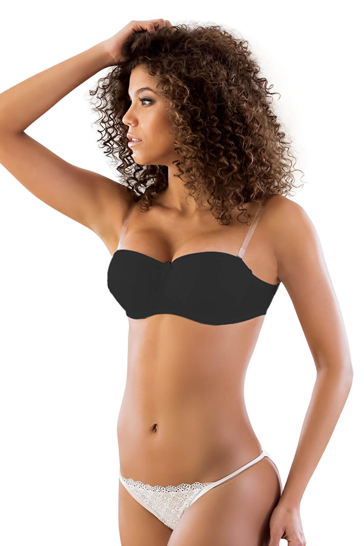 SİYAH MI Emay 702 Şeffaf Askılı Push-Up Sütyen