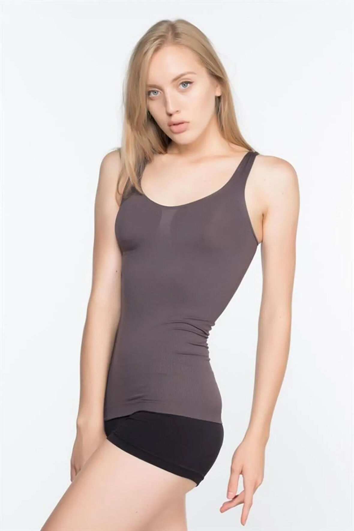 Kadın Siyah Kalın Askılı Atlet Korse