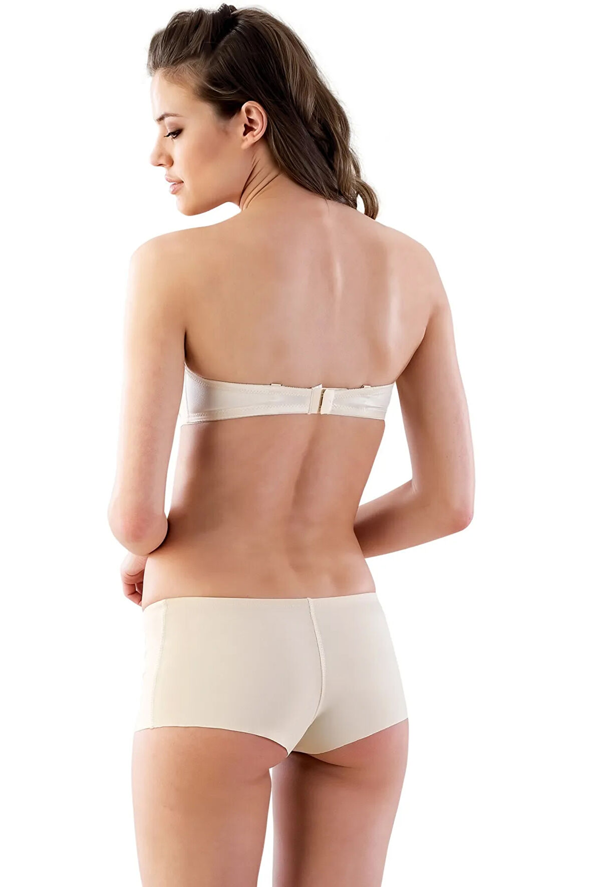 Kadın Beyaz Lazer Kesim Boxer Korse