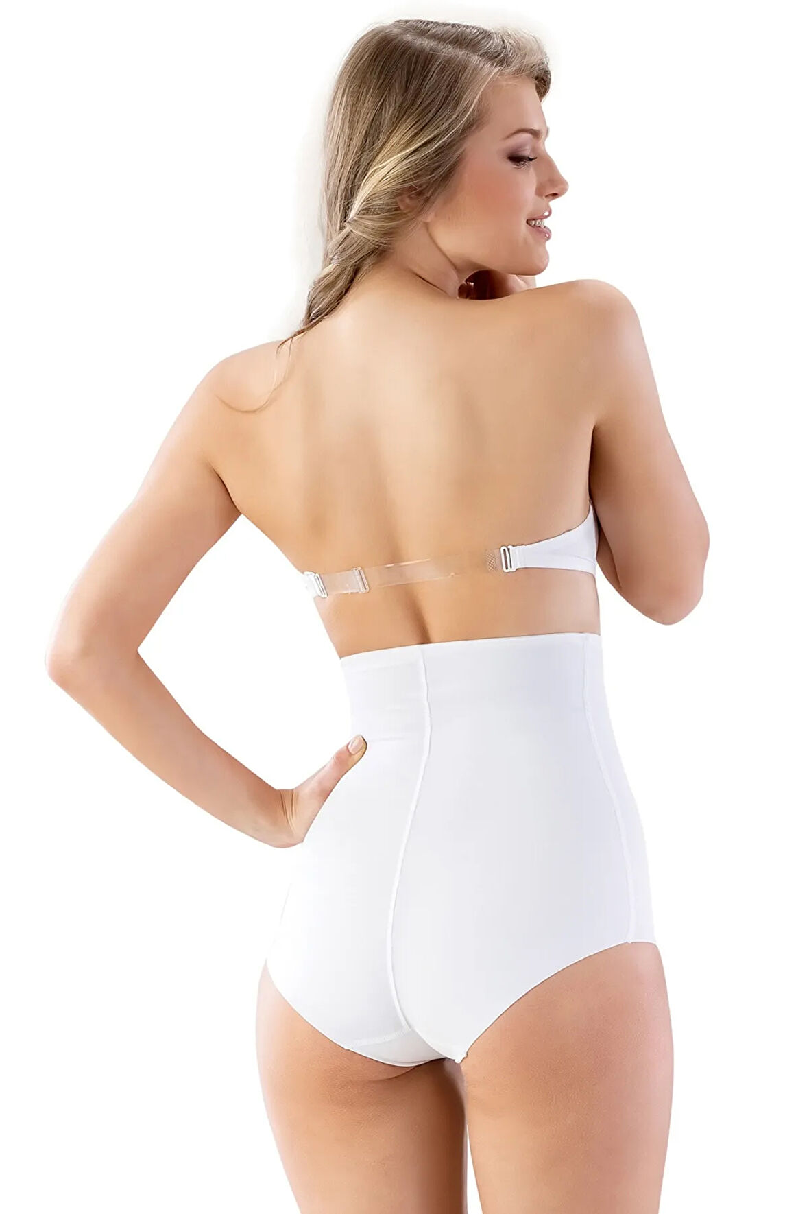 Kadın Beyaz Iz Yapmazide Toparlayıcı Slip Korse