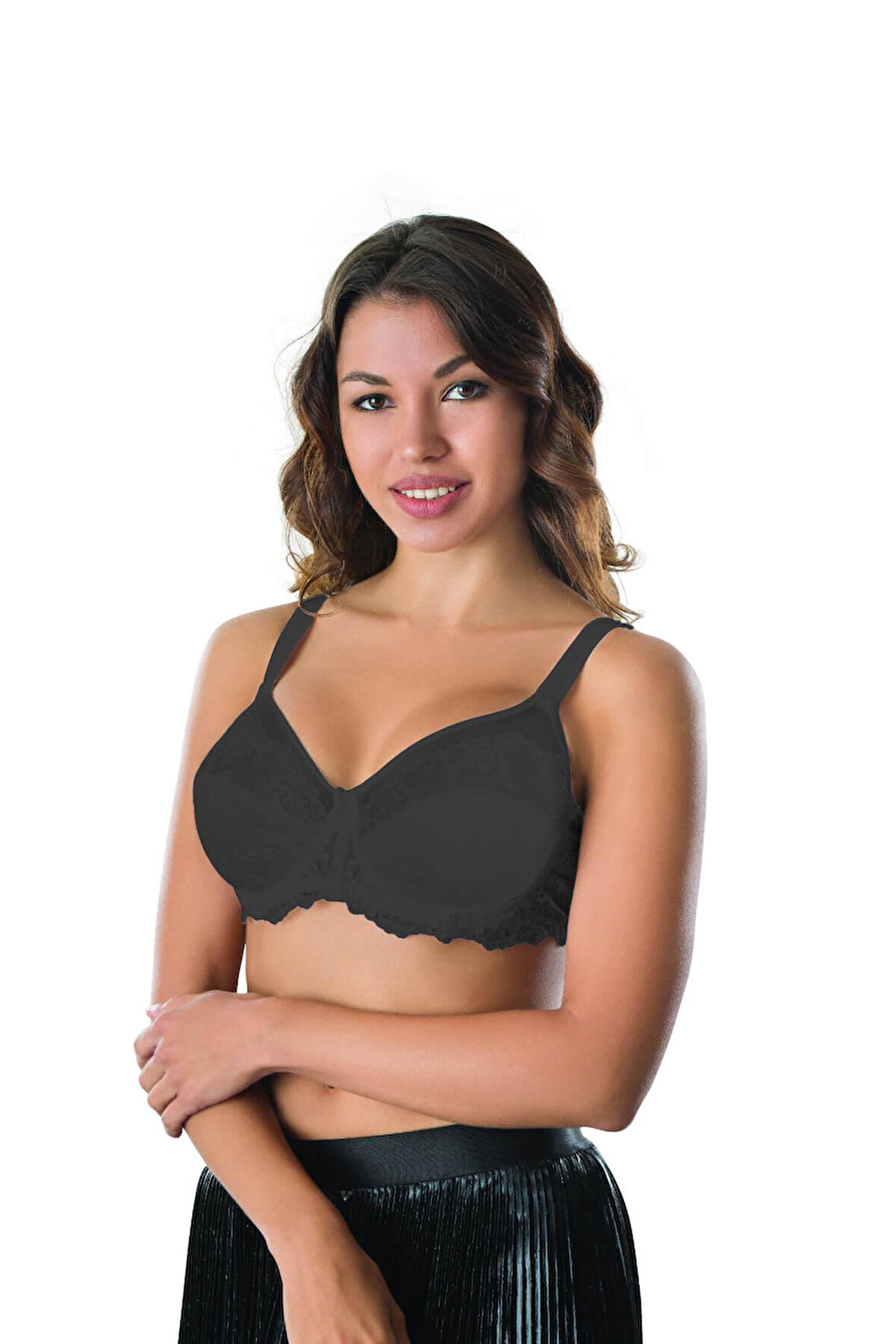 SİYAH MI Emay 170 C Balenli Brode Toparlayıcı Sütyen