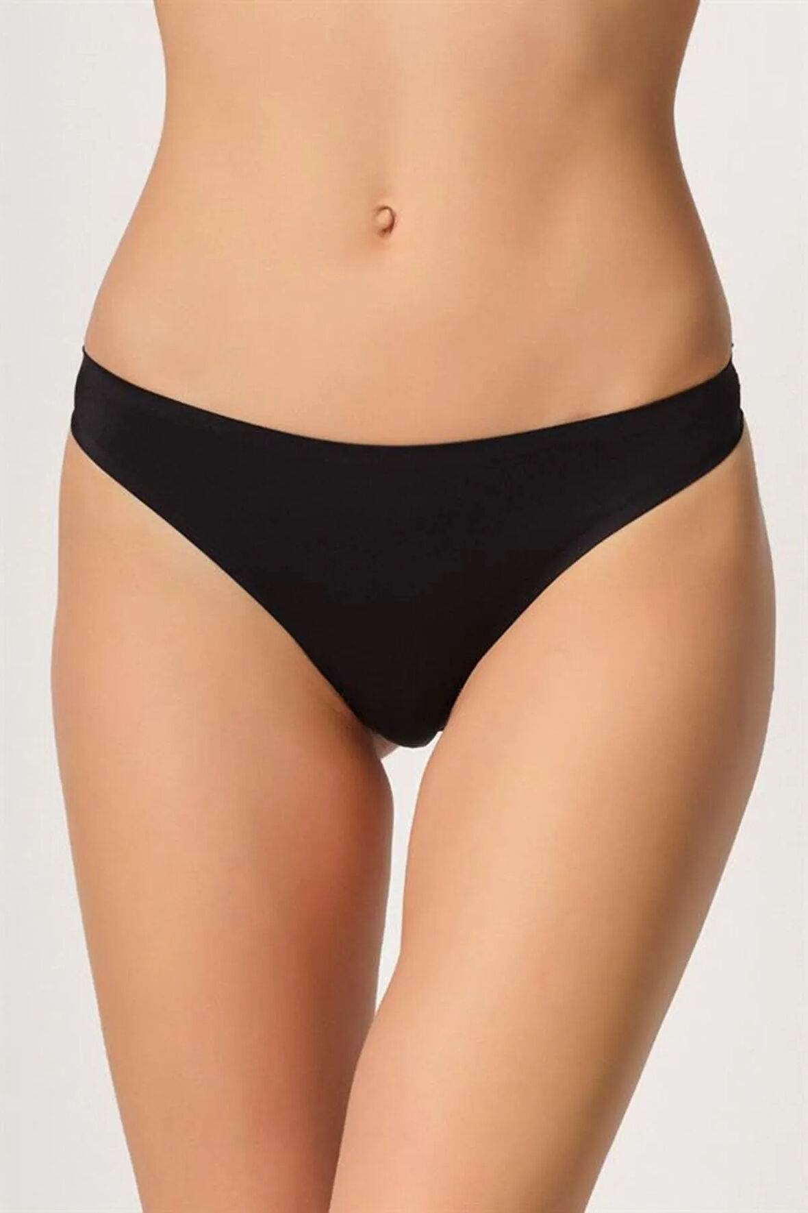 Siyah 2802 Yapıştırma Lazer Kesim String Külot