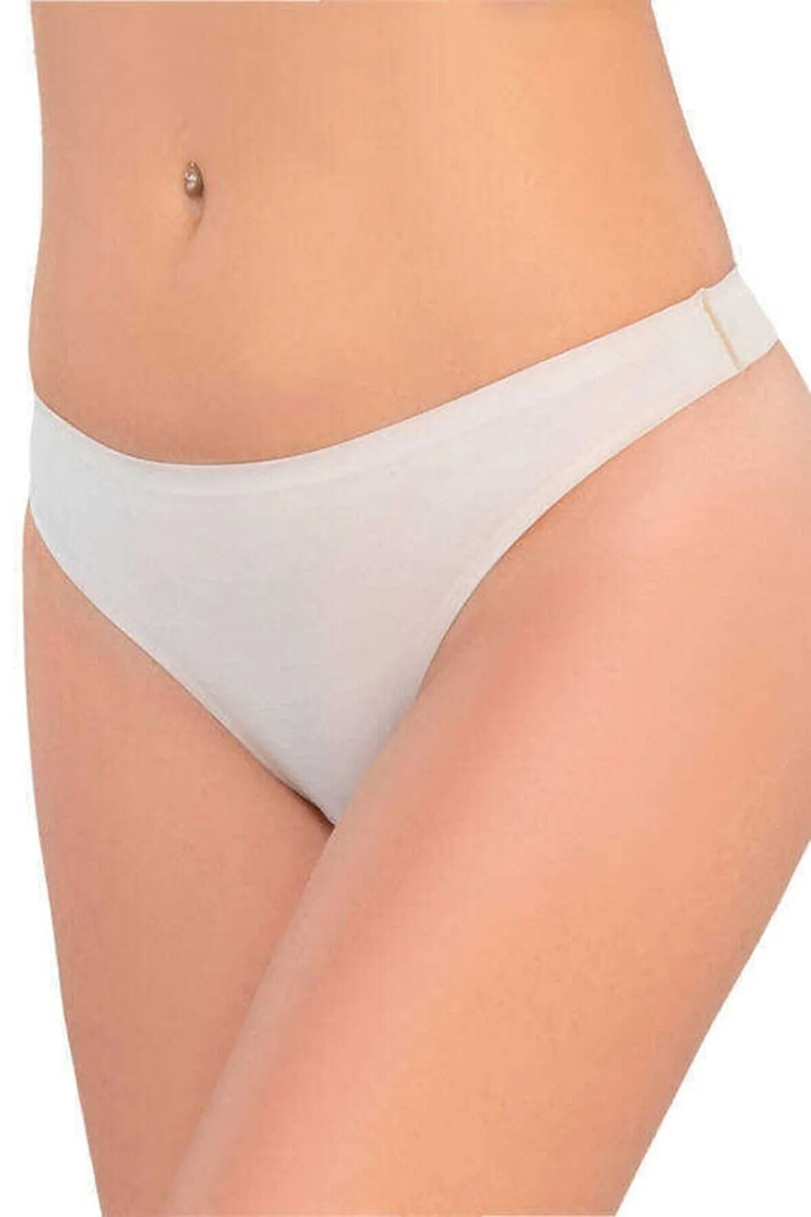 Kadın Beyaz Yapıştırma Lazer Kesim String 2802
